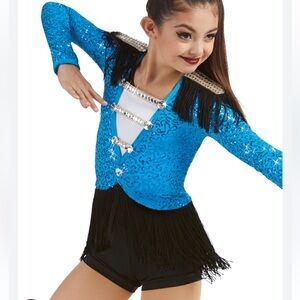 Weissman Blue Sequin Performance Outfit Size MC